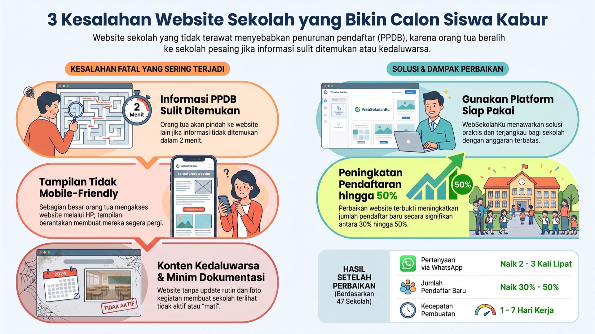 5 Kesalahan Website Sekolah yang Membuat Calon Siswa Beralih ke Sekolah Lain