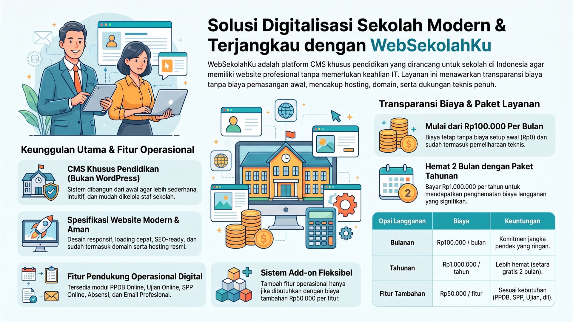 Paket Website Sekolah Terjangkau dan Tanpa Biaya Setup Awal