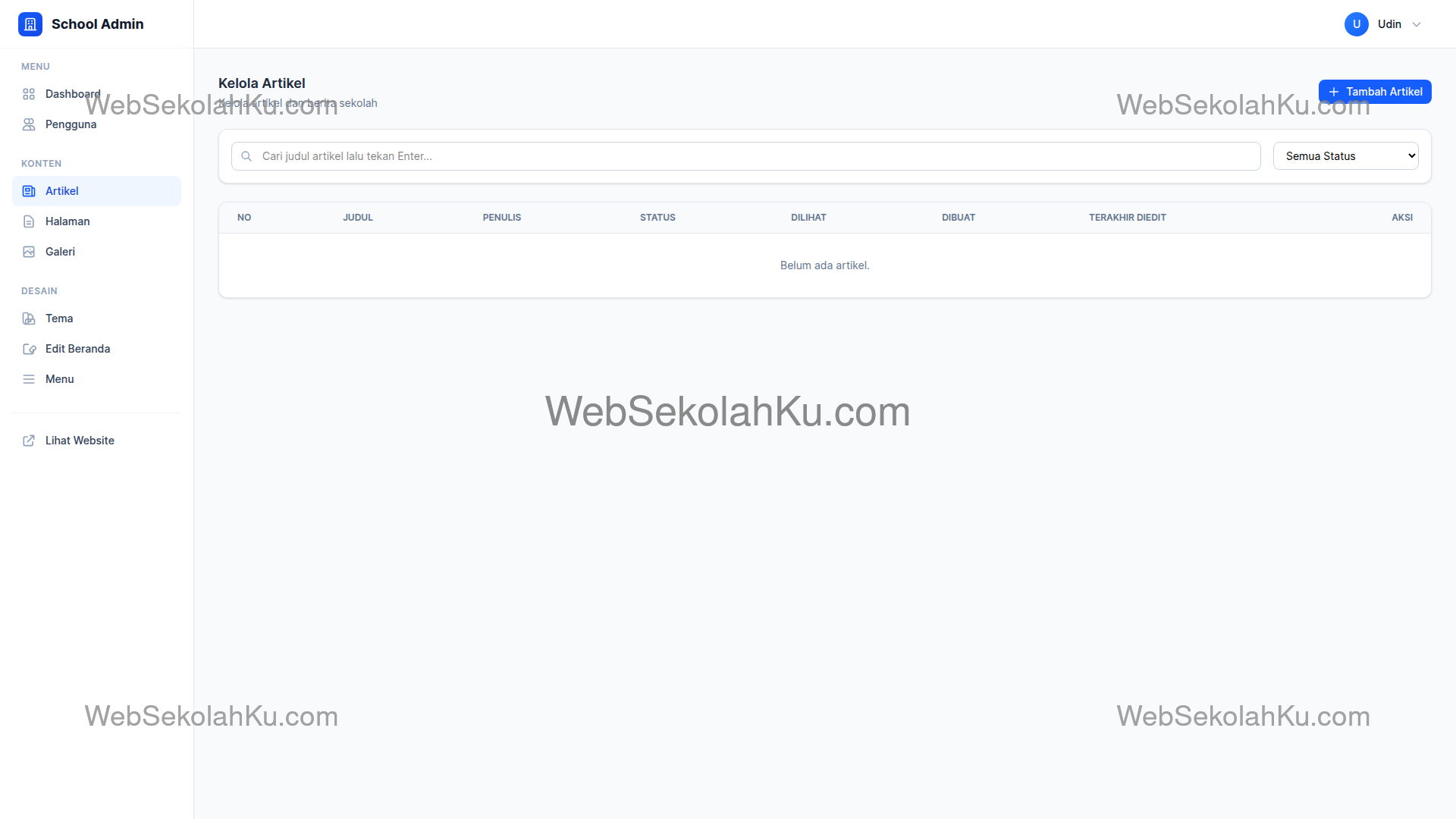 Panduan Website Sekolah - Manajemen Artikel